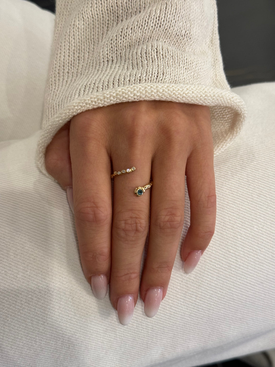 Wrapy 14K Gold Diamonds Tourmaline Ring