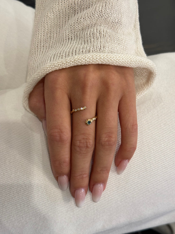 Wrapy 14K Gold Diamonds Tourmaline Ring