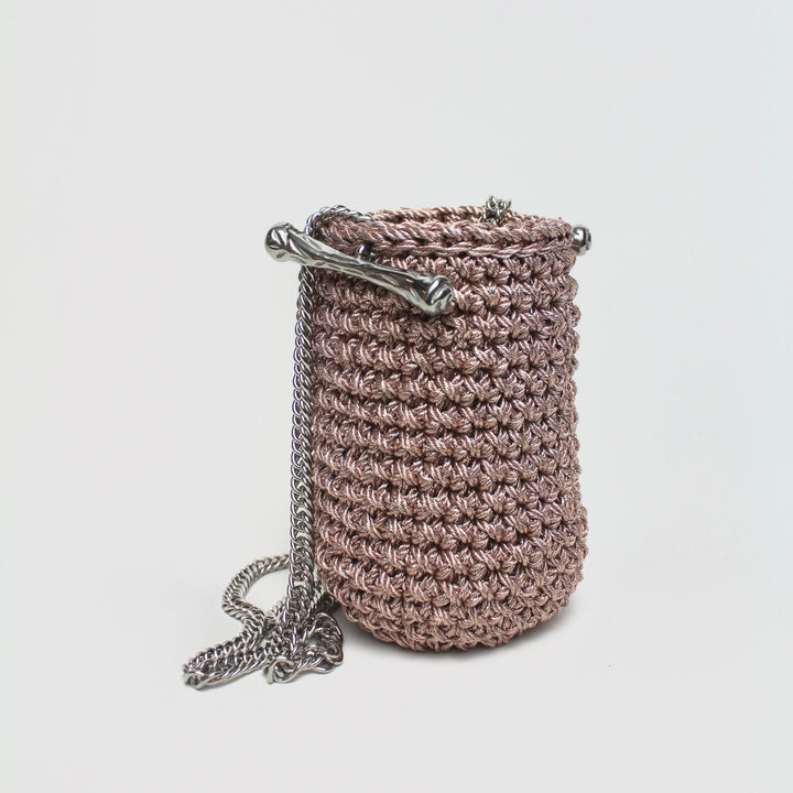 Bucket Clasp Bag in Metallic