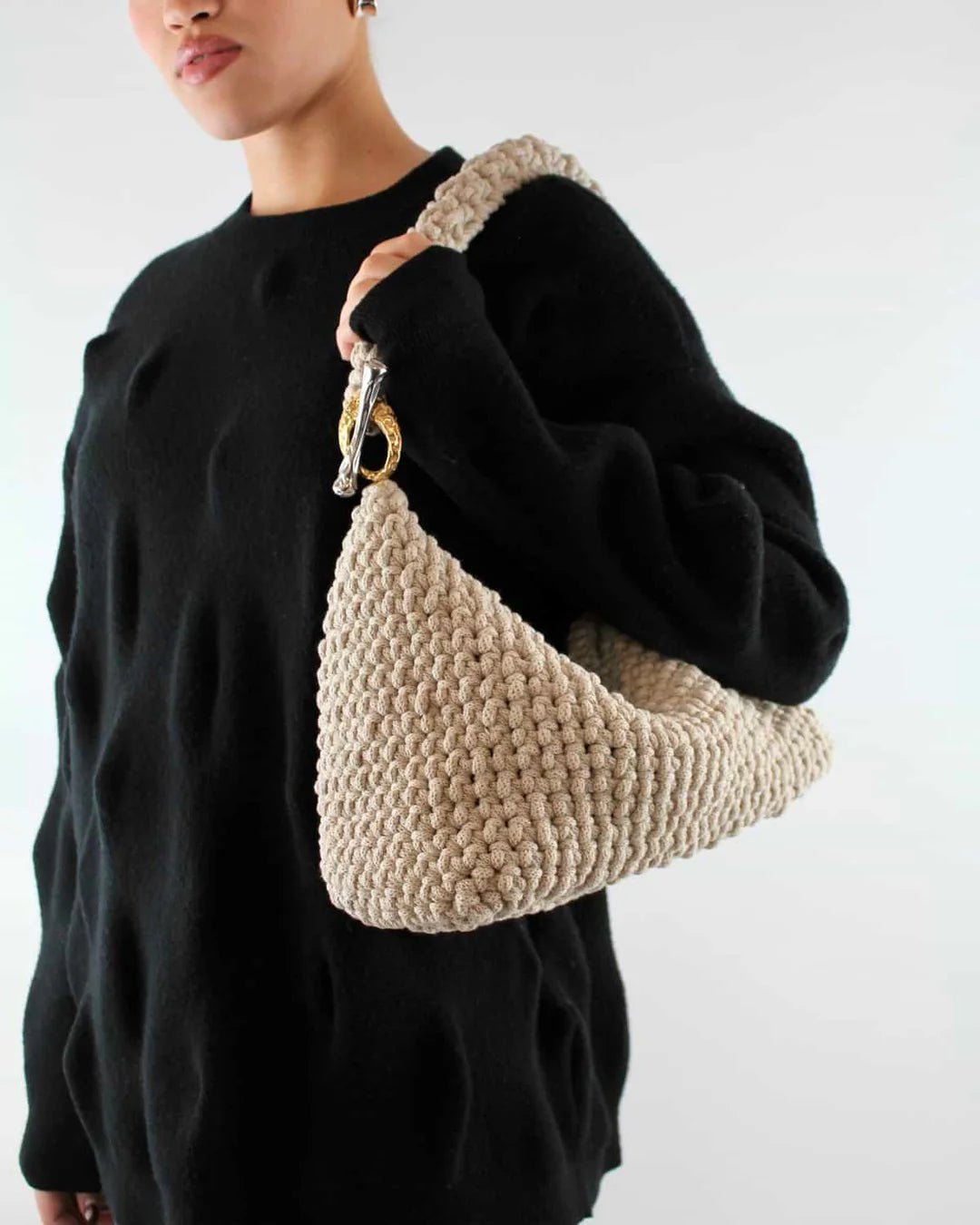 X-Large Gigi Clasp Bag in Cotton