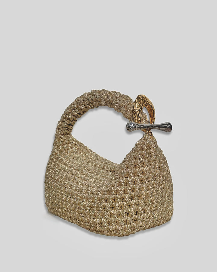 Gigi Clasp Bag - Metallic Gold