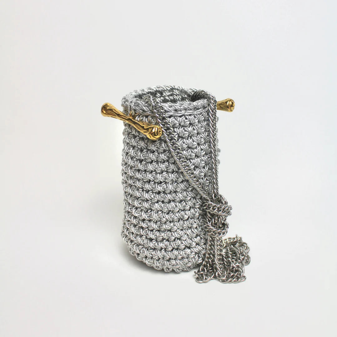 Bucket Clasp Bag in Metallic