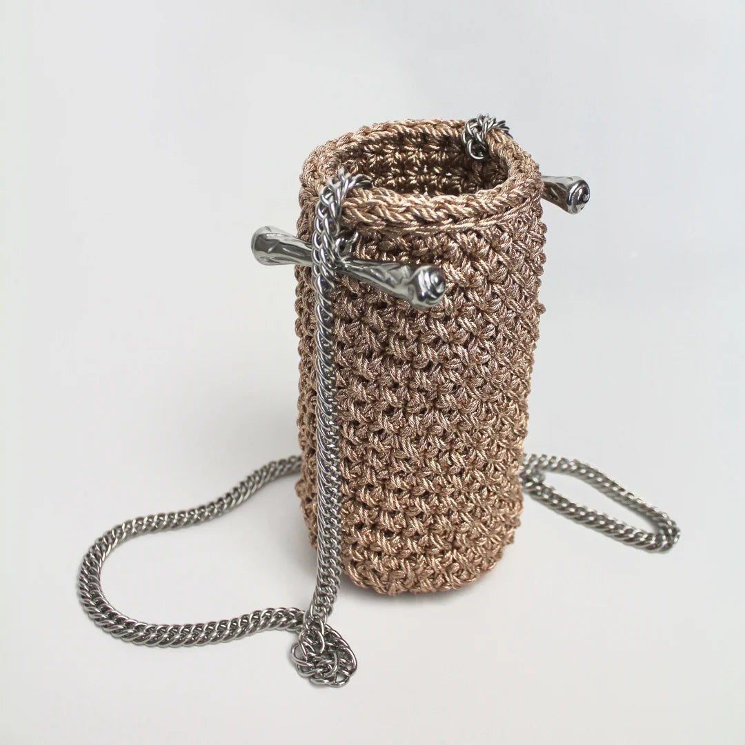 Bucket Clasp Bag in Metallic