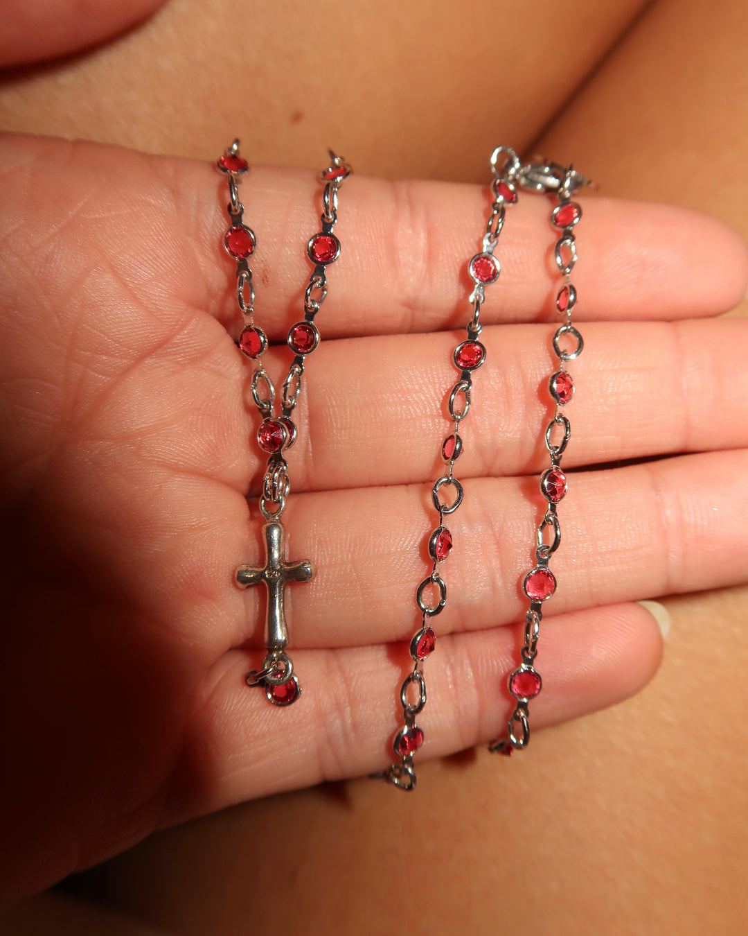 Crystal Chain Cross Chocker