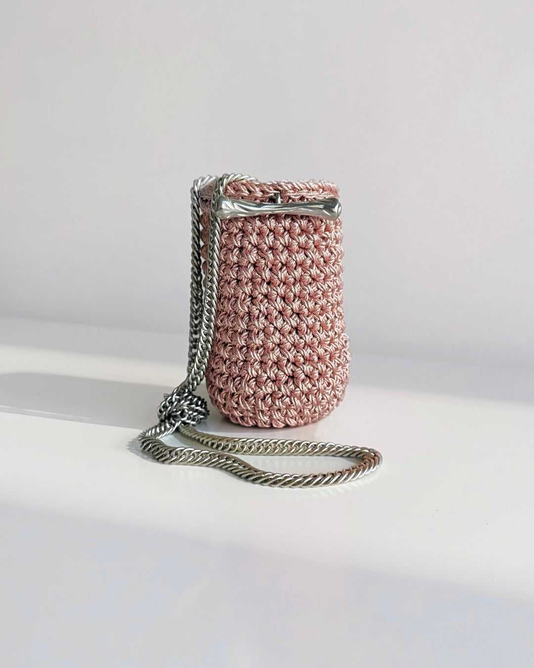 Bucket Clasp Bag - Metallic Rose