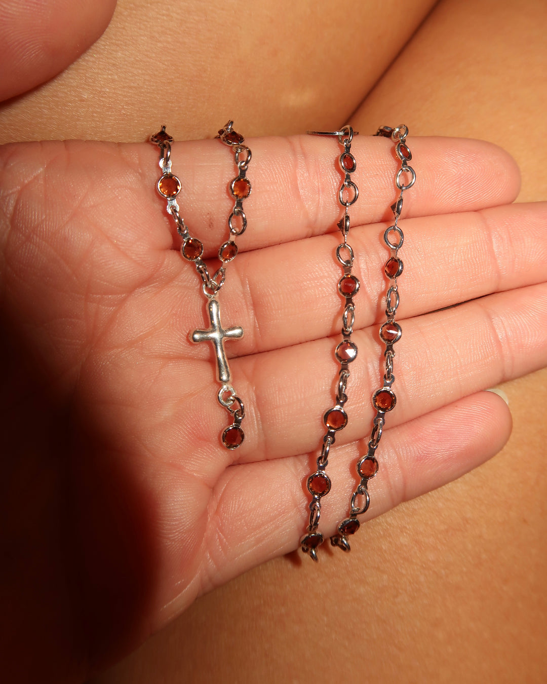 Crystal Chain Cross Chocker