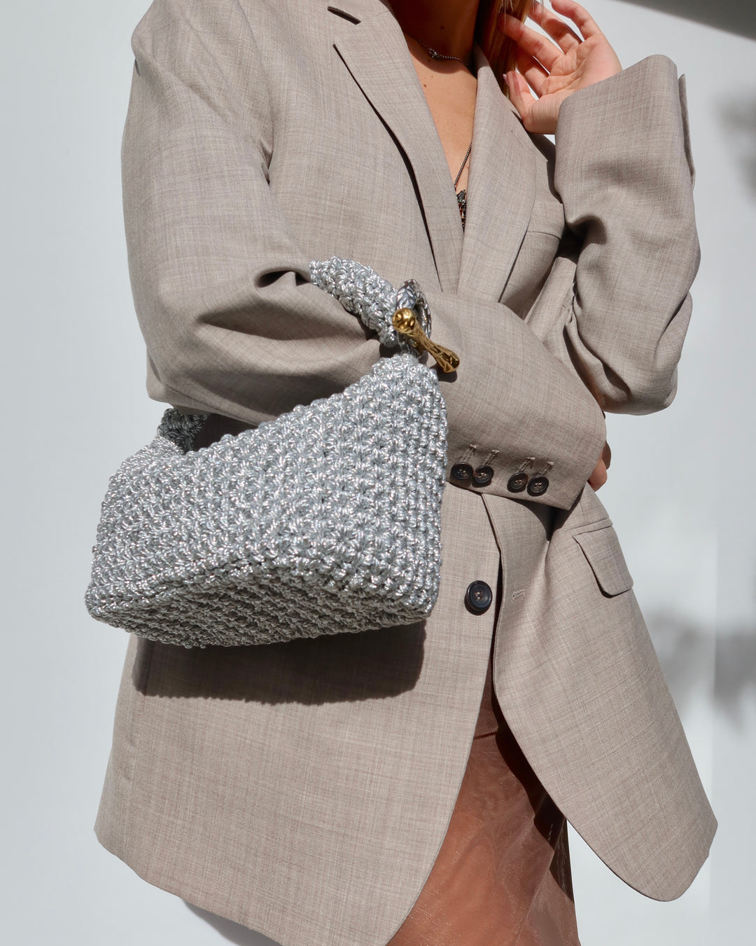 Gigi Clasp Bag - Metallic Silver