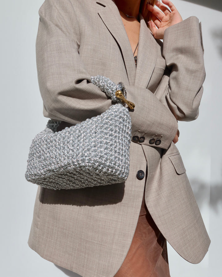 Gigi Clasp Bag - Metallic Silver