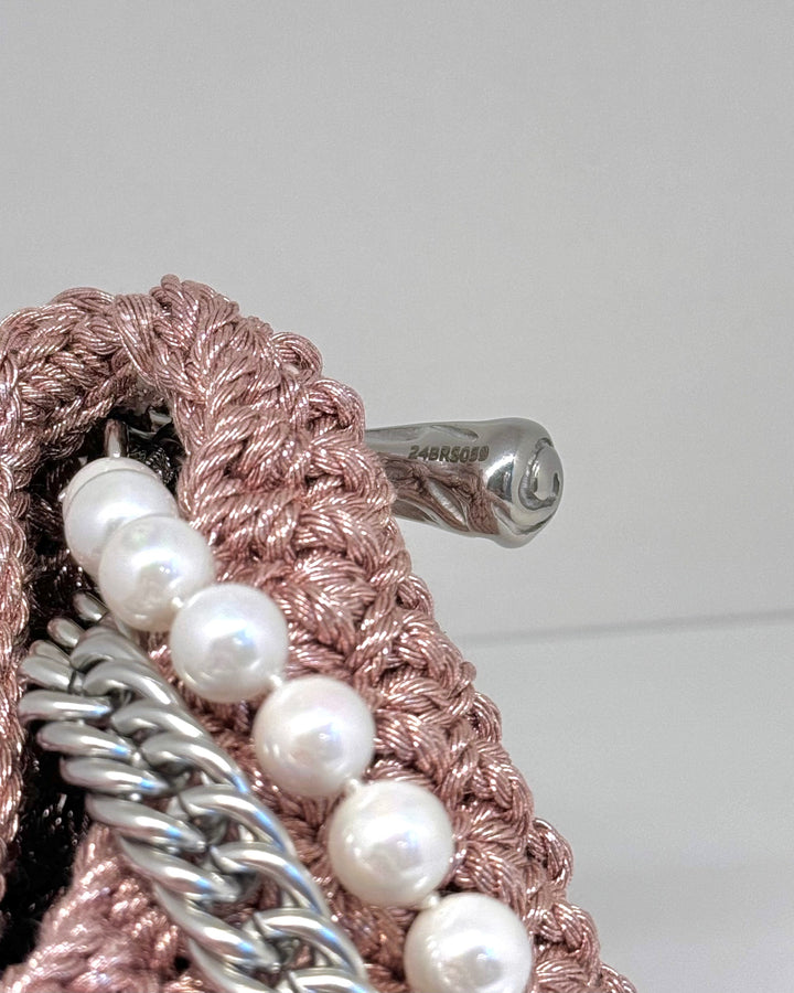 Mini Pearl Stella Clasp Bag in Metallic