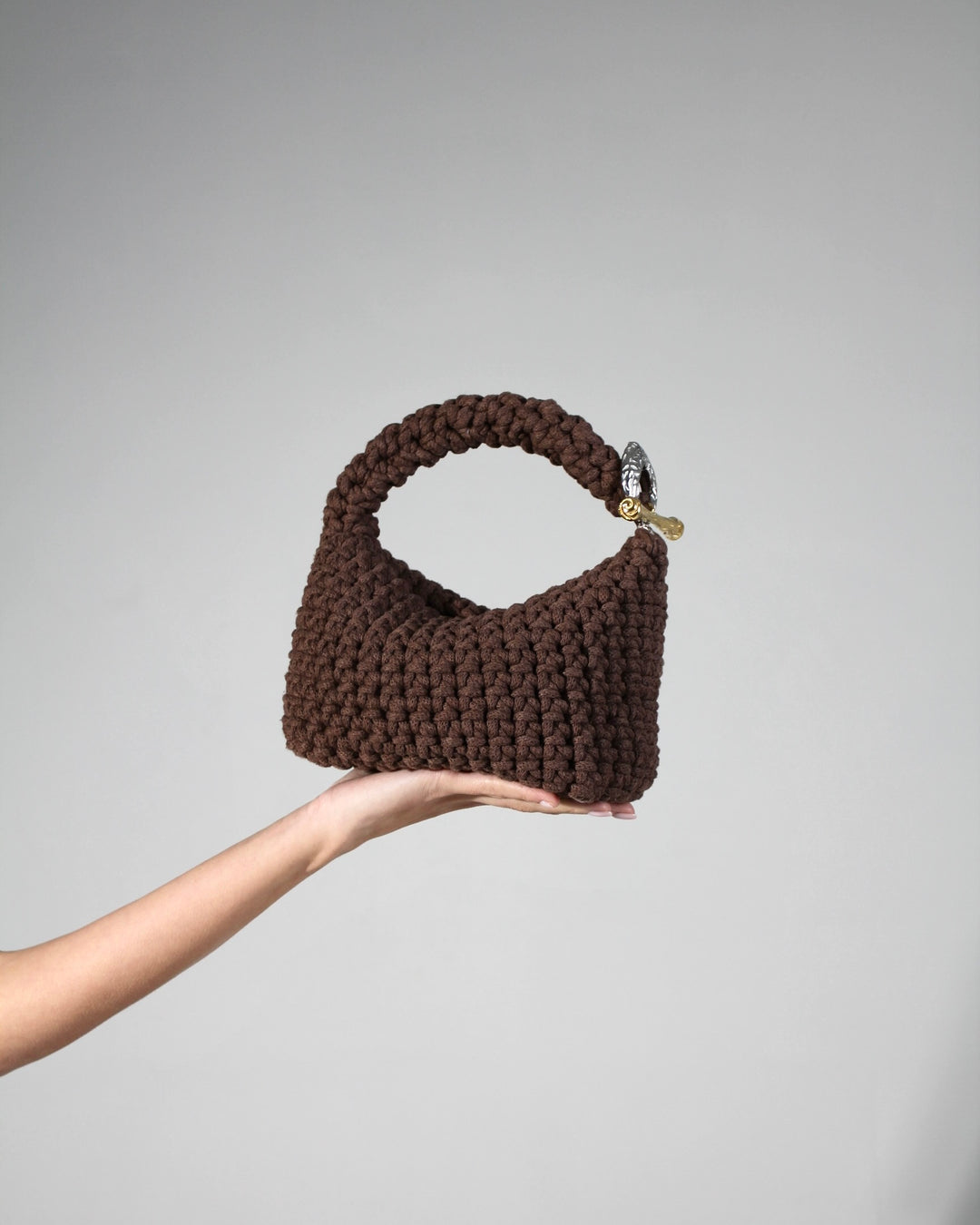 Gigi Clasp Bag - Brown