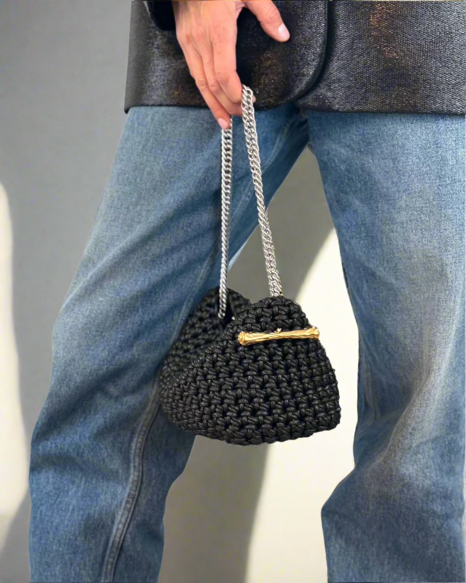 Small Stella Clasp Bag in Faux Leather