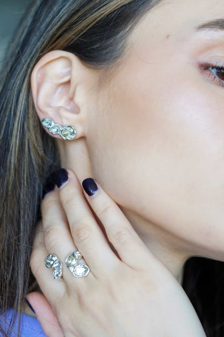 Blossom Necklace & Earrings Set - Sterling Silver 925