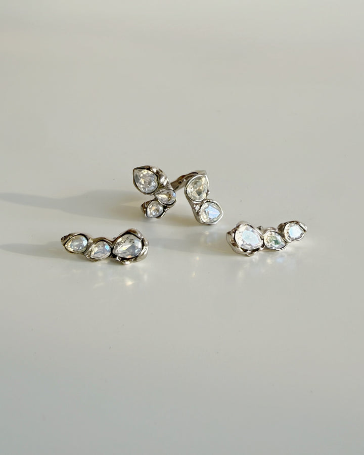 Blossom Earrings & Ring Set - Silver
