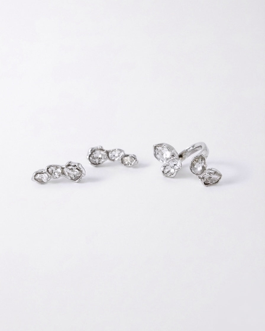 Blossom Ring & Earrings Set - Sterling Silver