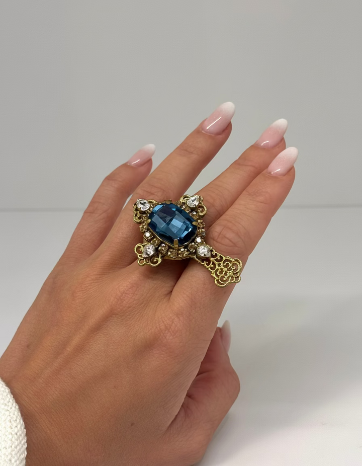 Blue Cross Ring - Unique