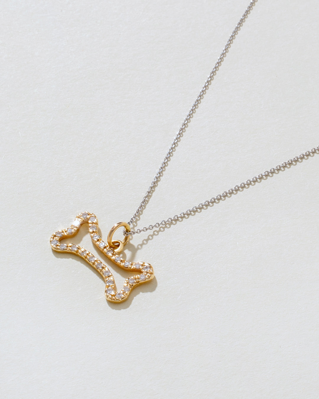 Bone 14K Gold Diamonds Necklace