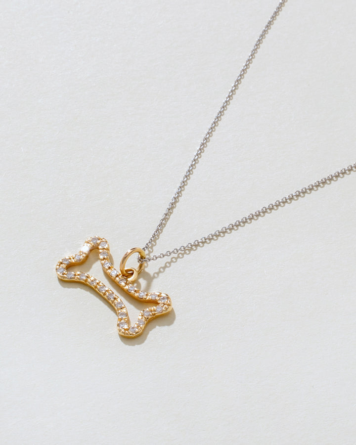 Bone 14K Gold Diamonds Necklace