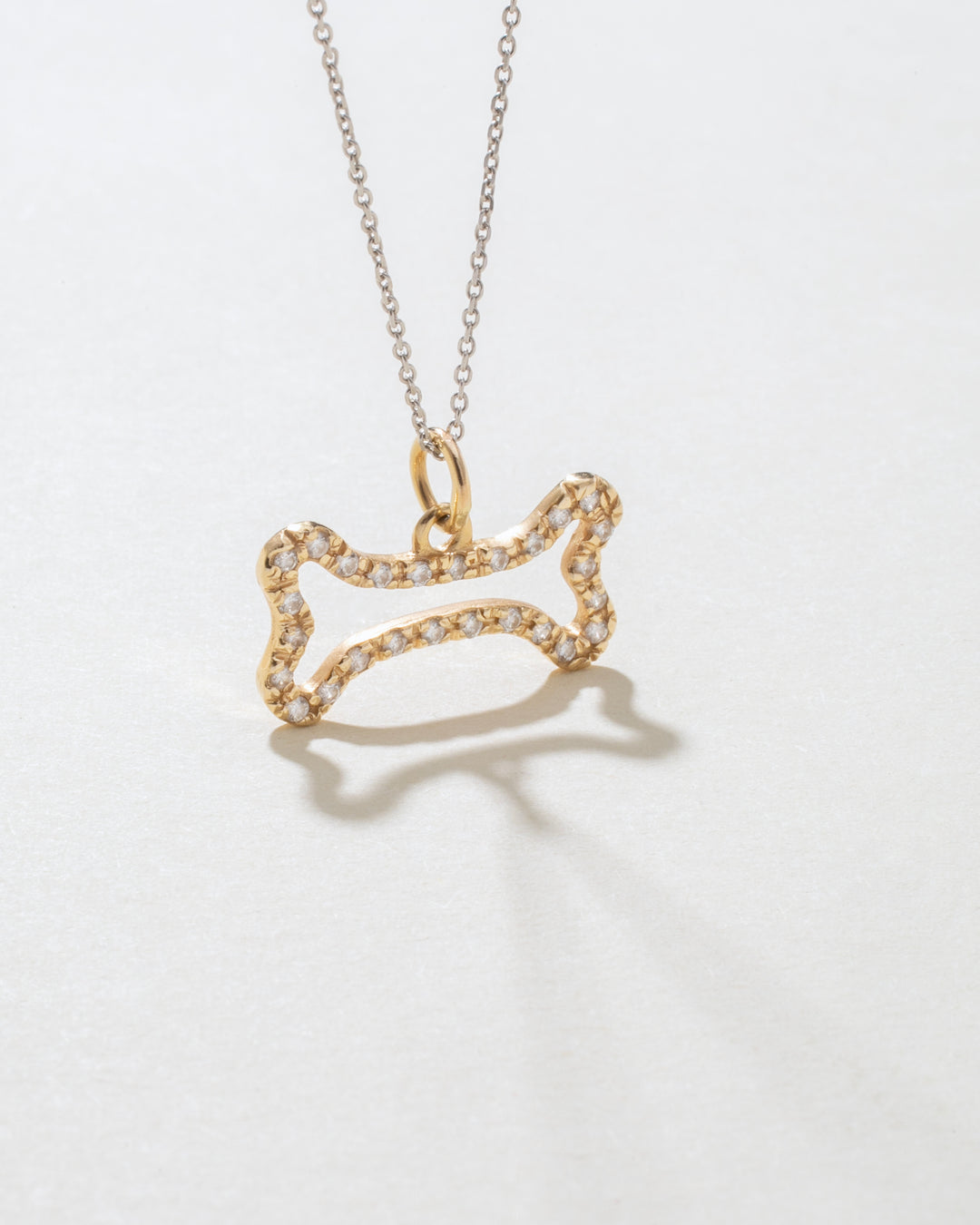 Bone 14K Gold Diamonds Necklace