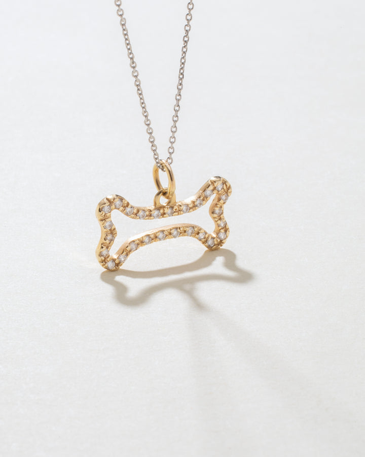 Bone 14K Gold Diamonds Necklace