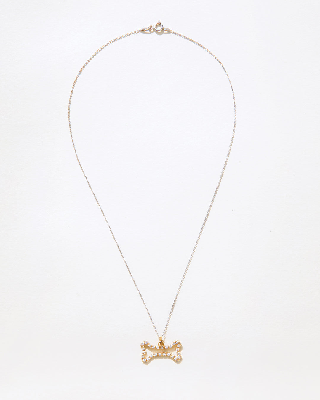 Bone 14K Gold Diamonds Necklace