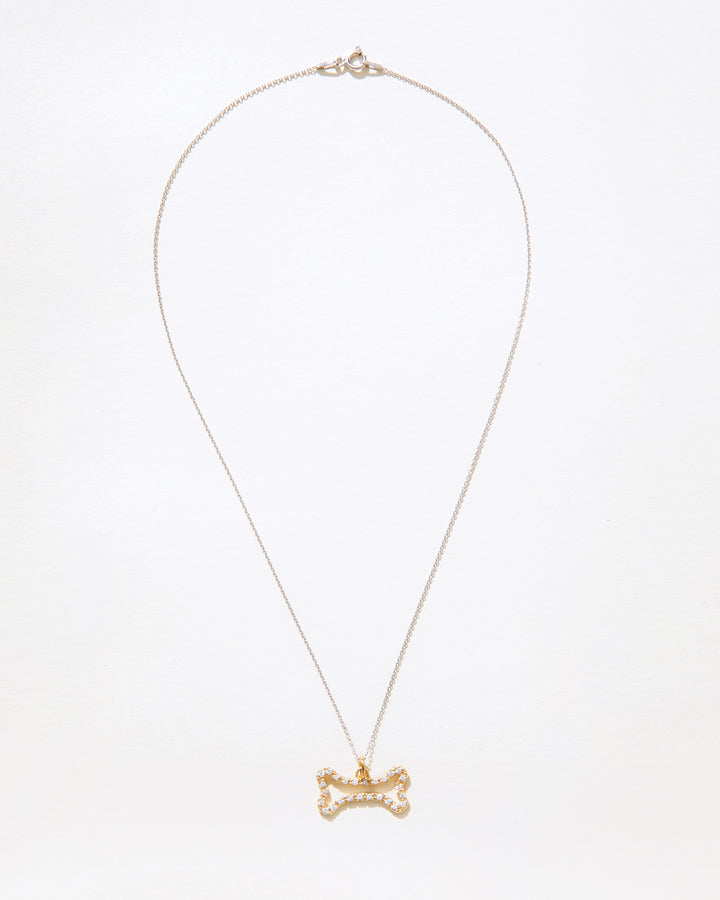 Bone 14K Gold Diamonds Necklace