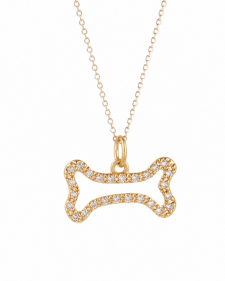 Bone 14K Gold Diamonds Necklace