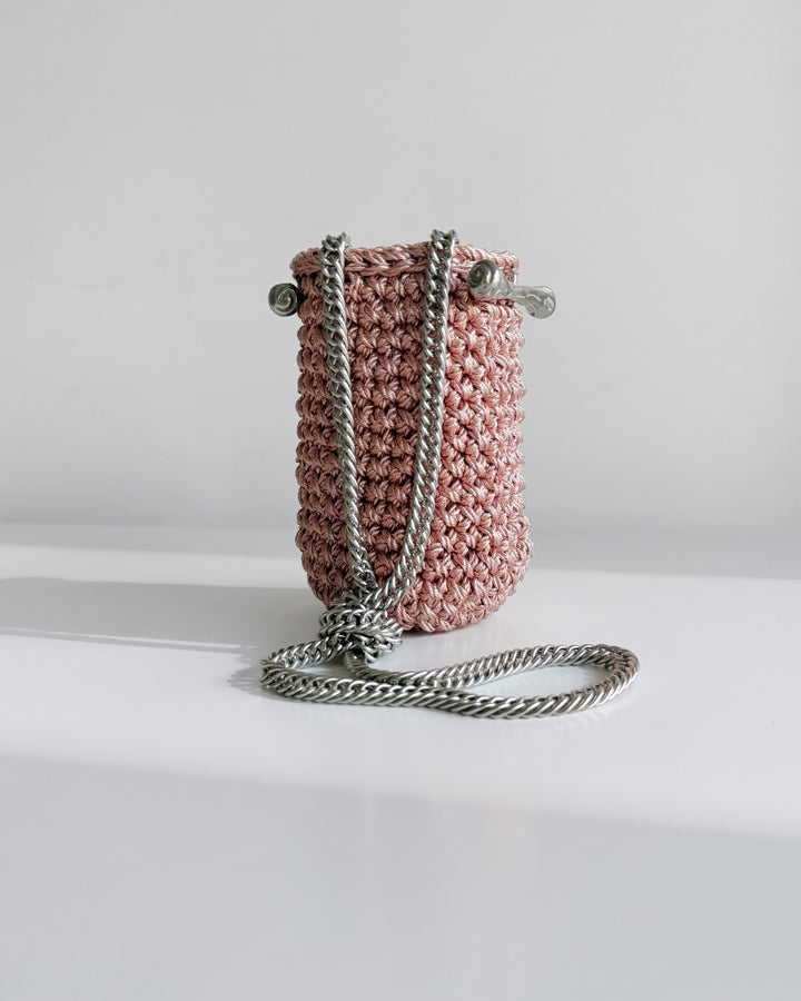Bucket Clasp Bag - Metallic Rose