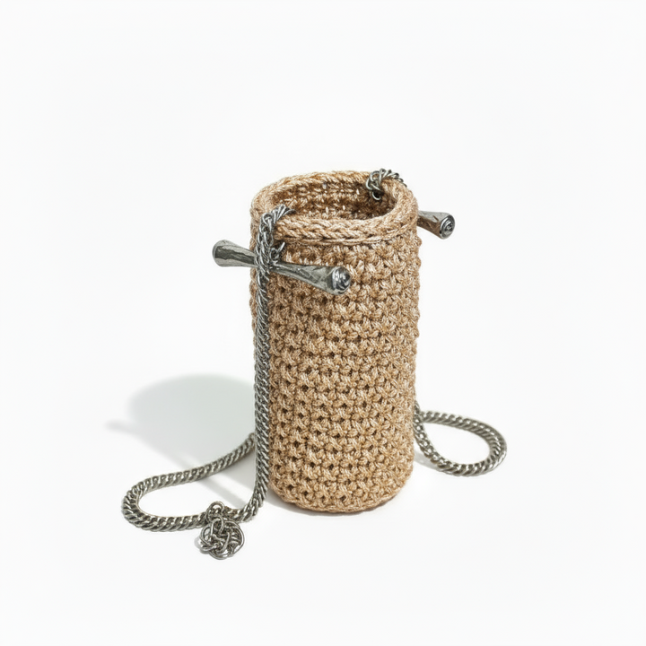 Bucket Clasp Bag in Metallic
