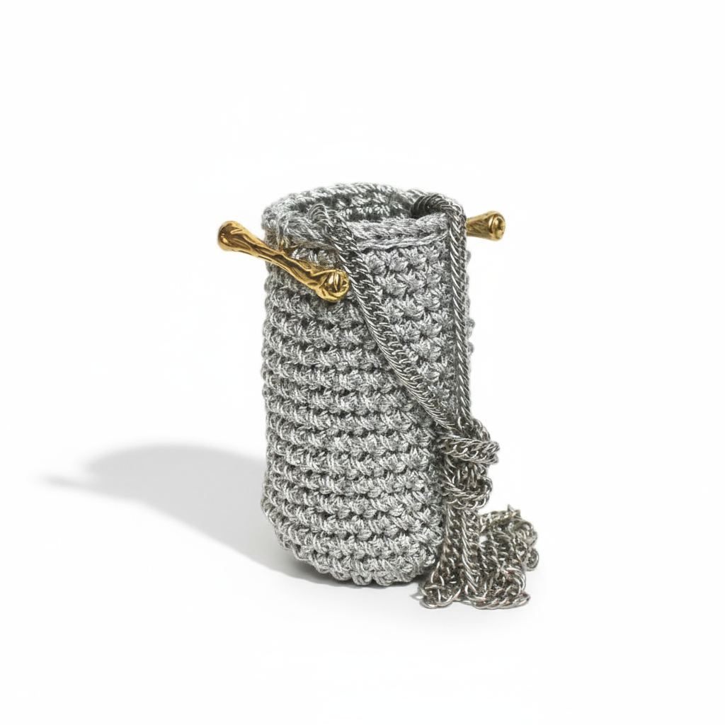 Bucket Clasp Bag in Metallic
