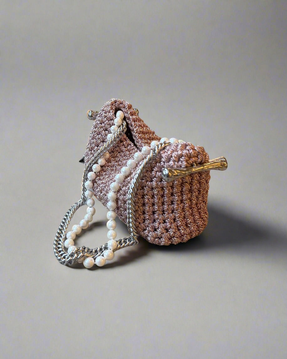 Mini Pearl Stella Clasp Bag in Metallic