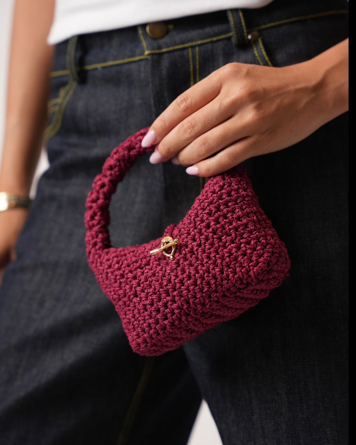 Cherry Raffia Bag