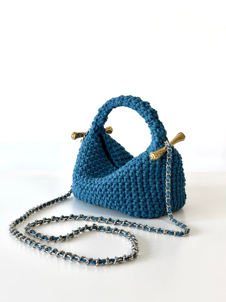 Crossbody Blue Clasp Bag
