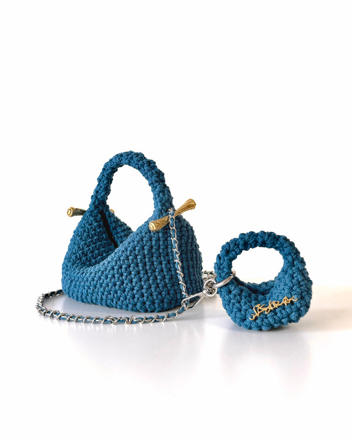 Crossbody Blue Clasp Bag