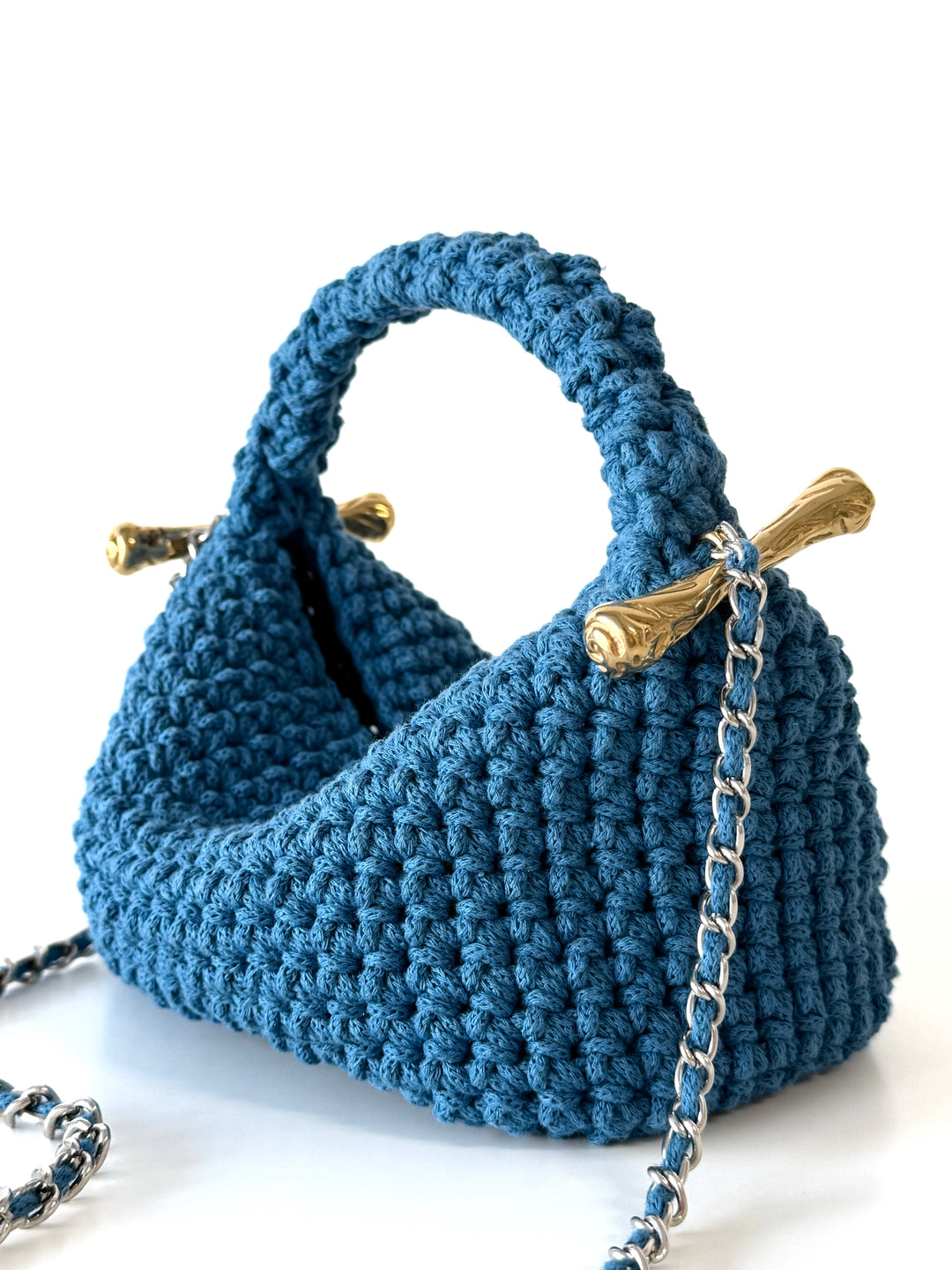 Crossbody Blue Clasp Bag