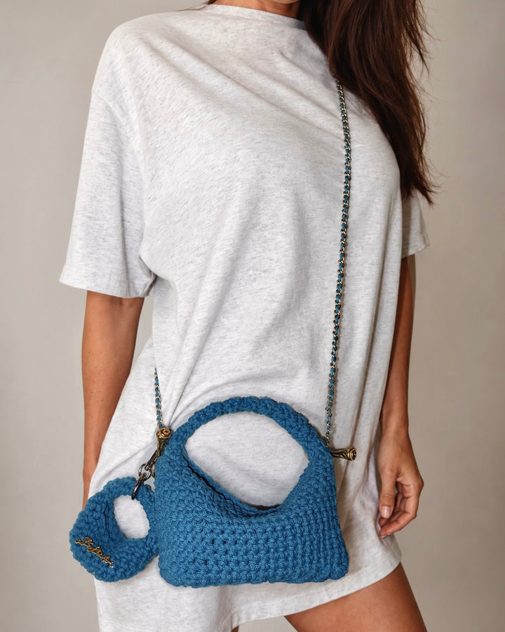 Crossbody Blue Clasp Bag