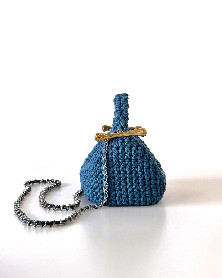 Crossbody Blue Clasp Bag