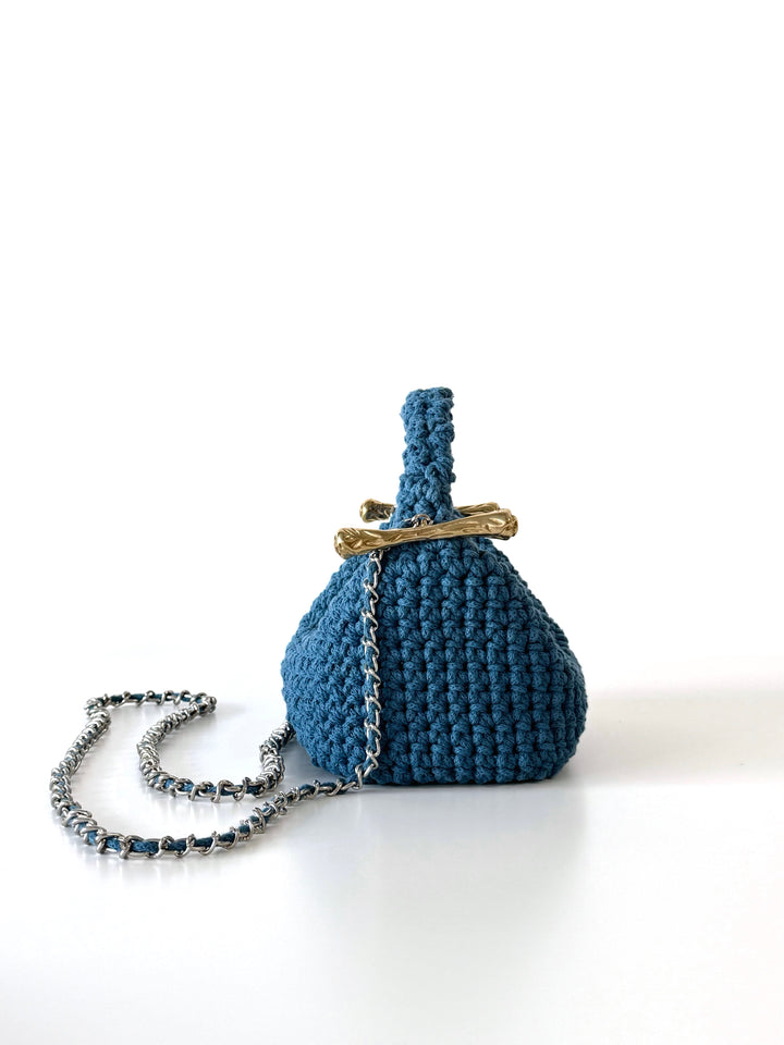 Crossbody Blue Clasp Bag