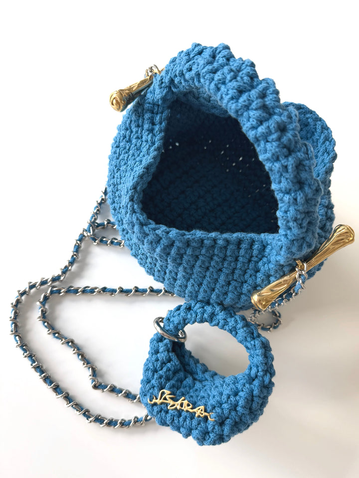 Crossbody Blue Clasp Bag