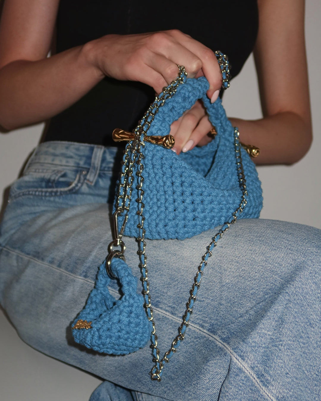 Crossbody Clasp Bag - Blue