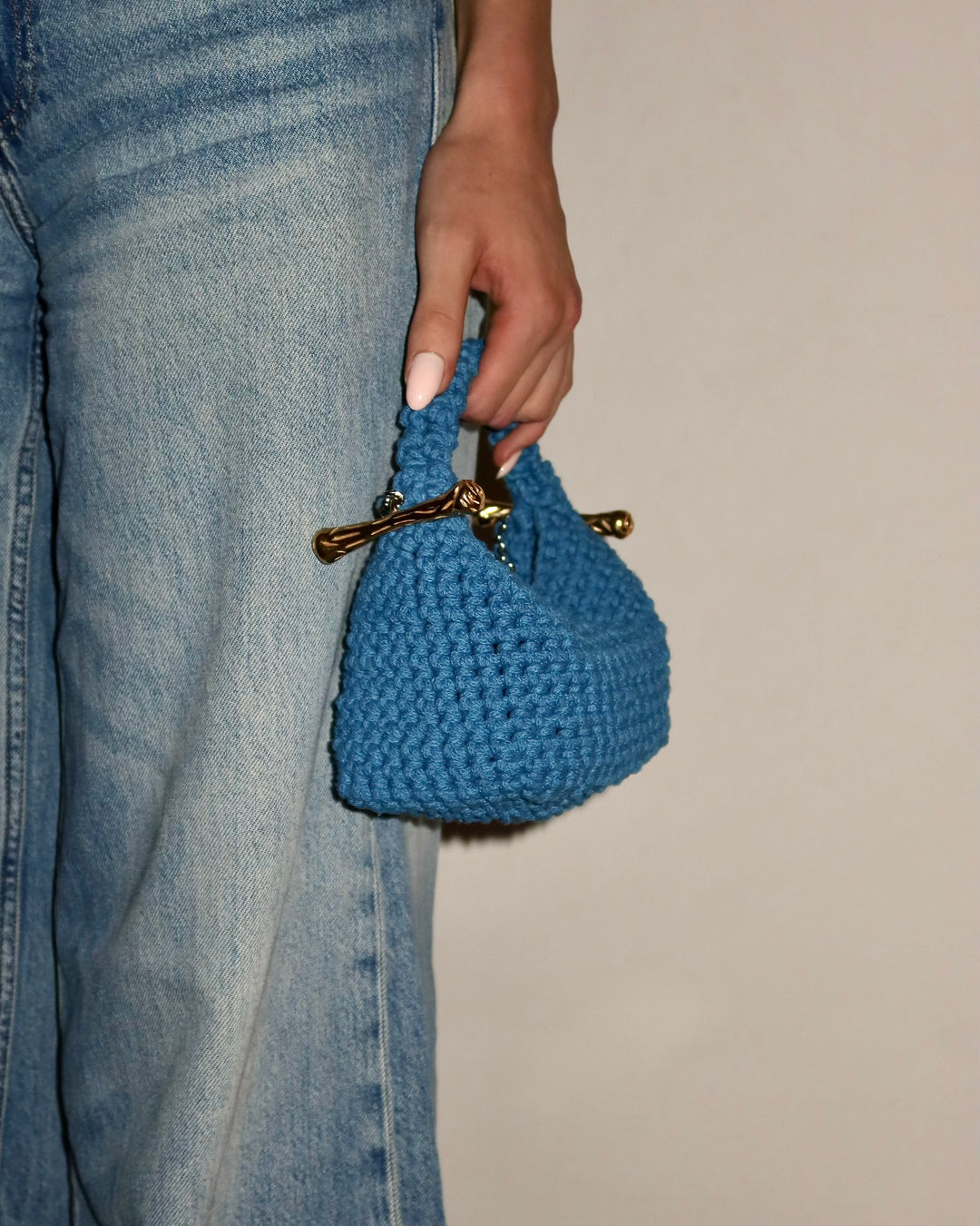 Crossbody Clasp Bag - Blue