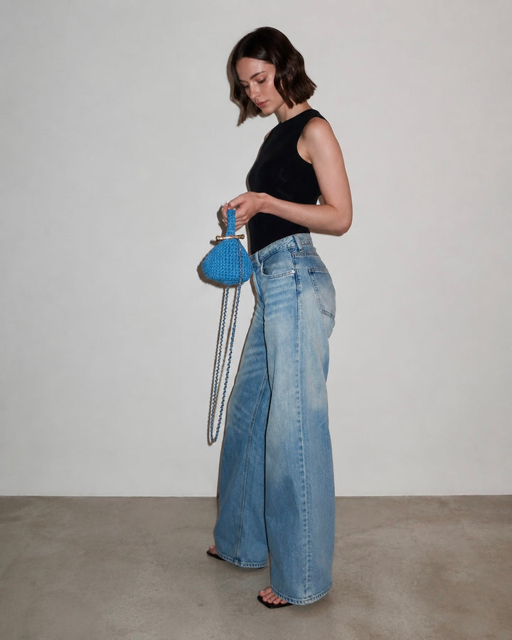 Crossbody Clasp Bag - Blue