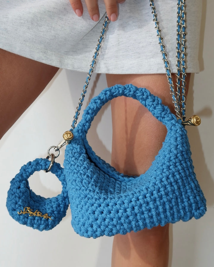 Crossbody Clasp Bag - Blue