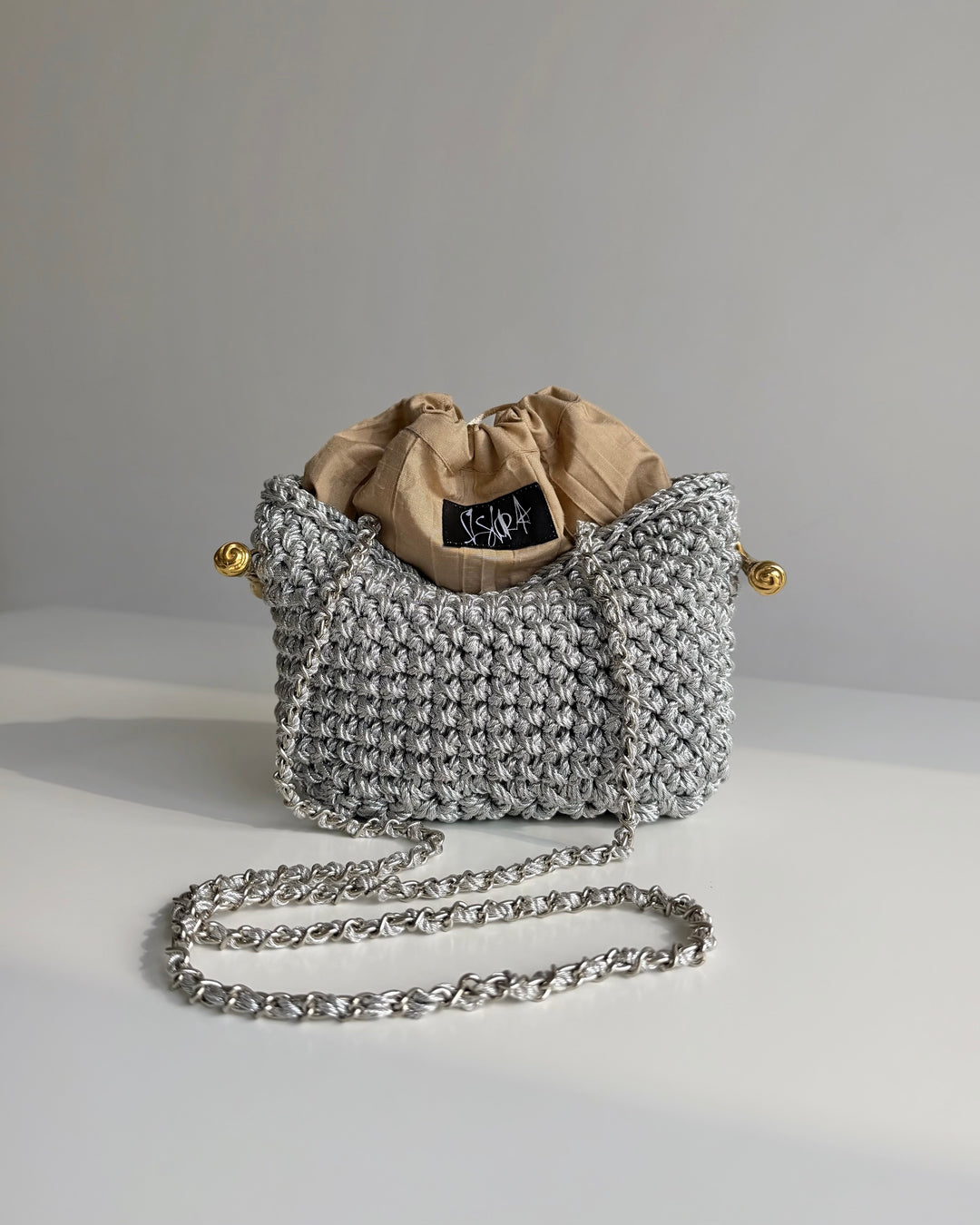 Crossbody Stella Clasp Bag - Metallic Silver
