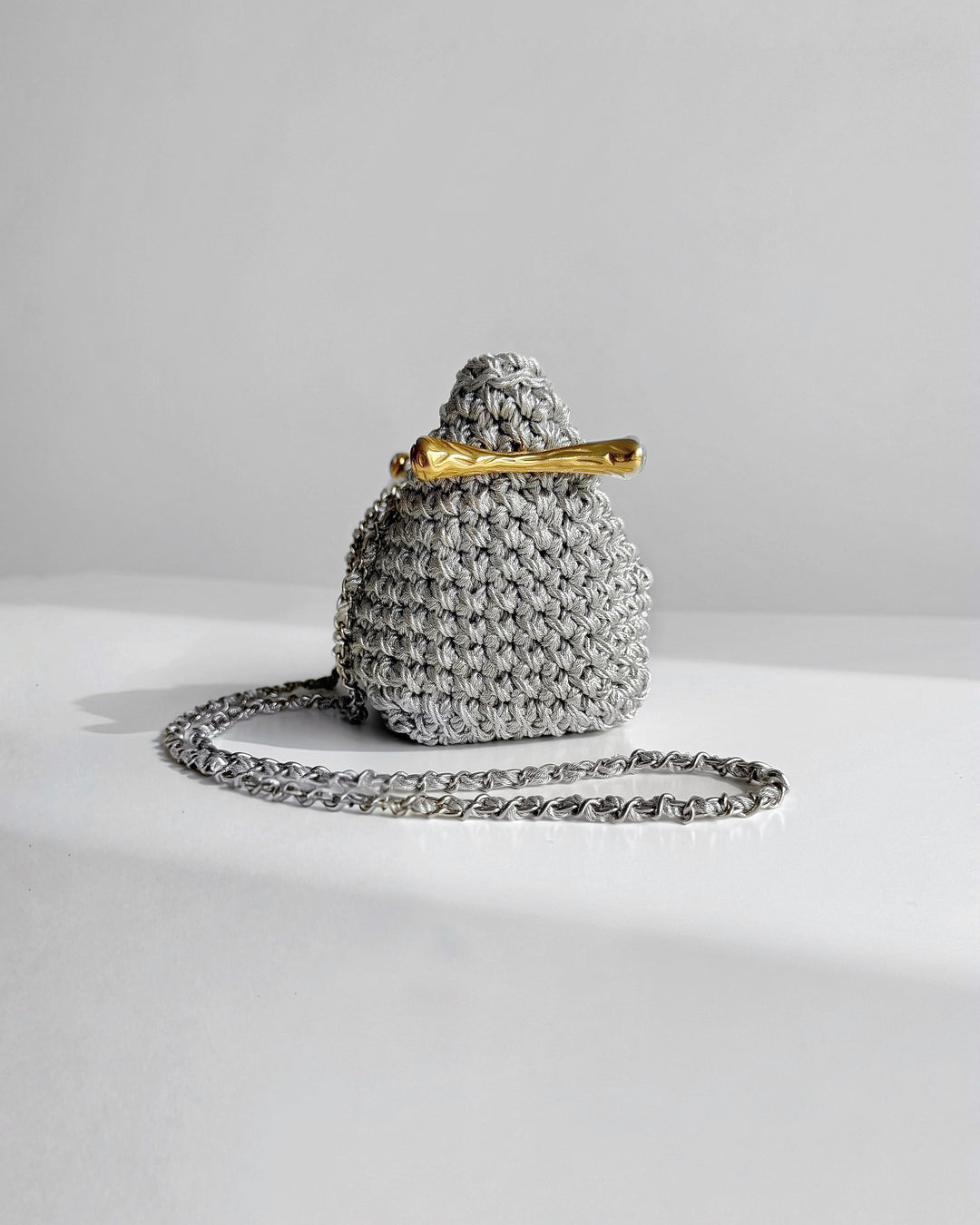 Crossbody Stella Clasp Bag - Metallic Silver