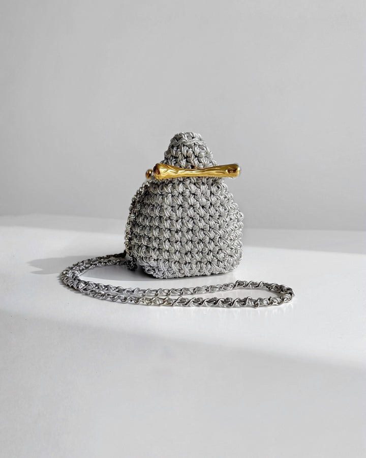 Crossbody Stella Clasp Bag - Metallic Silver