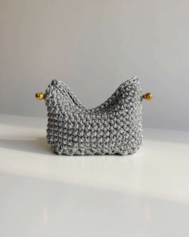 Crossbody Stella Clasp Bag - Metallic Silver