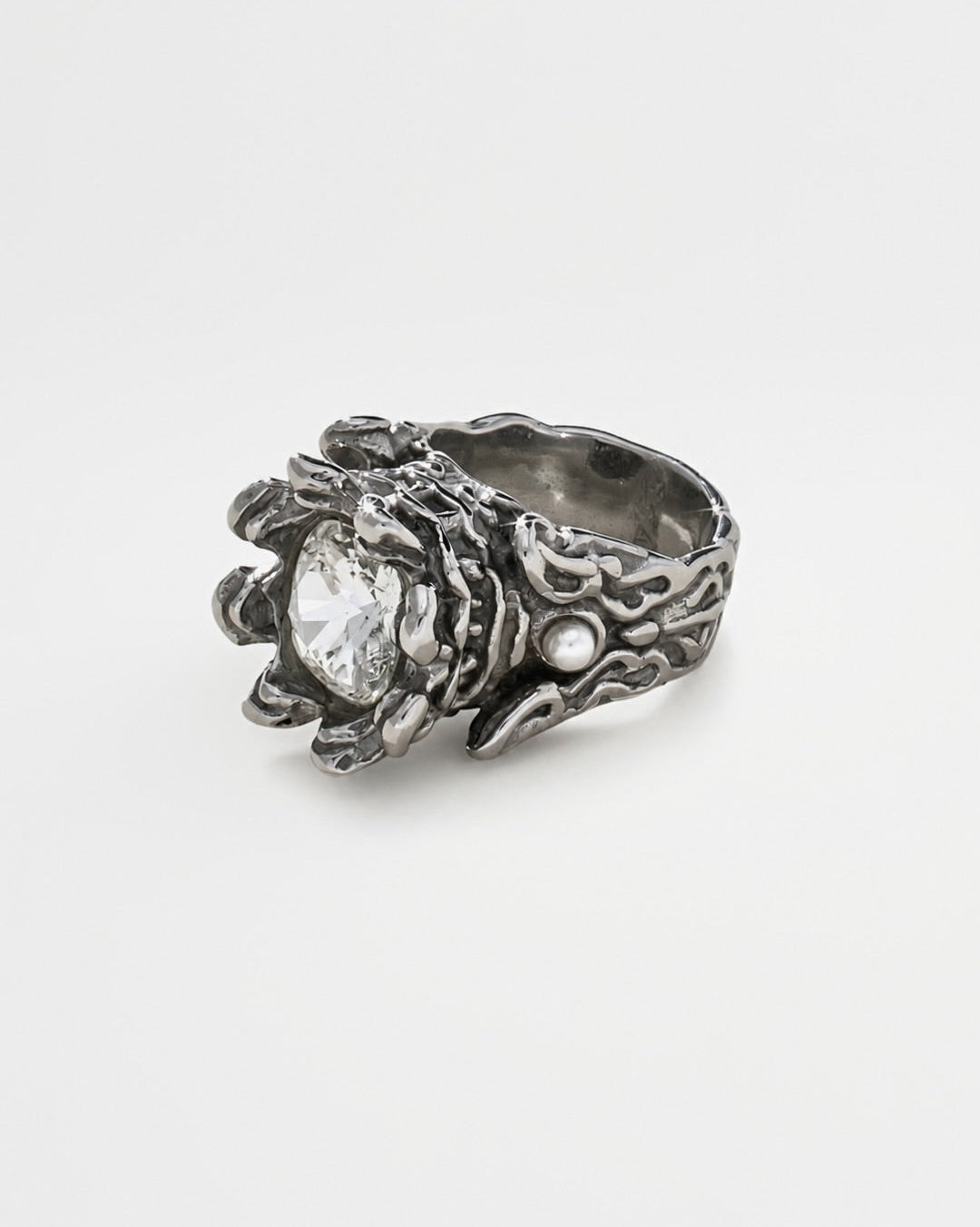 Crystal Royal Ring - Silver Steel