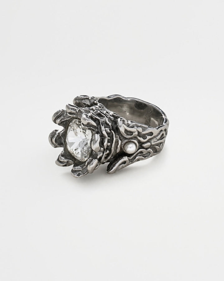 Crystal Royal Ring - Silver Steel