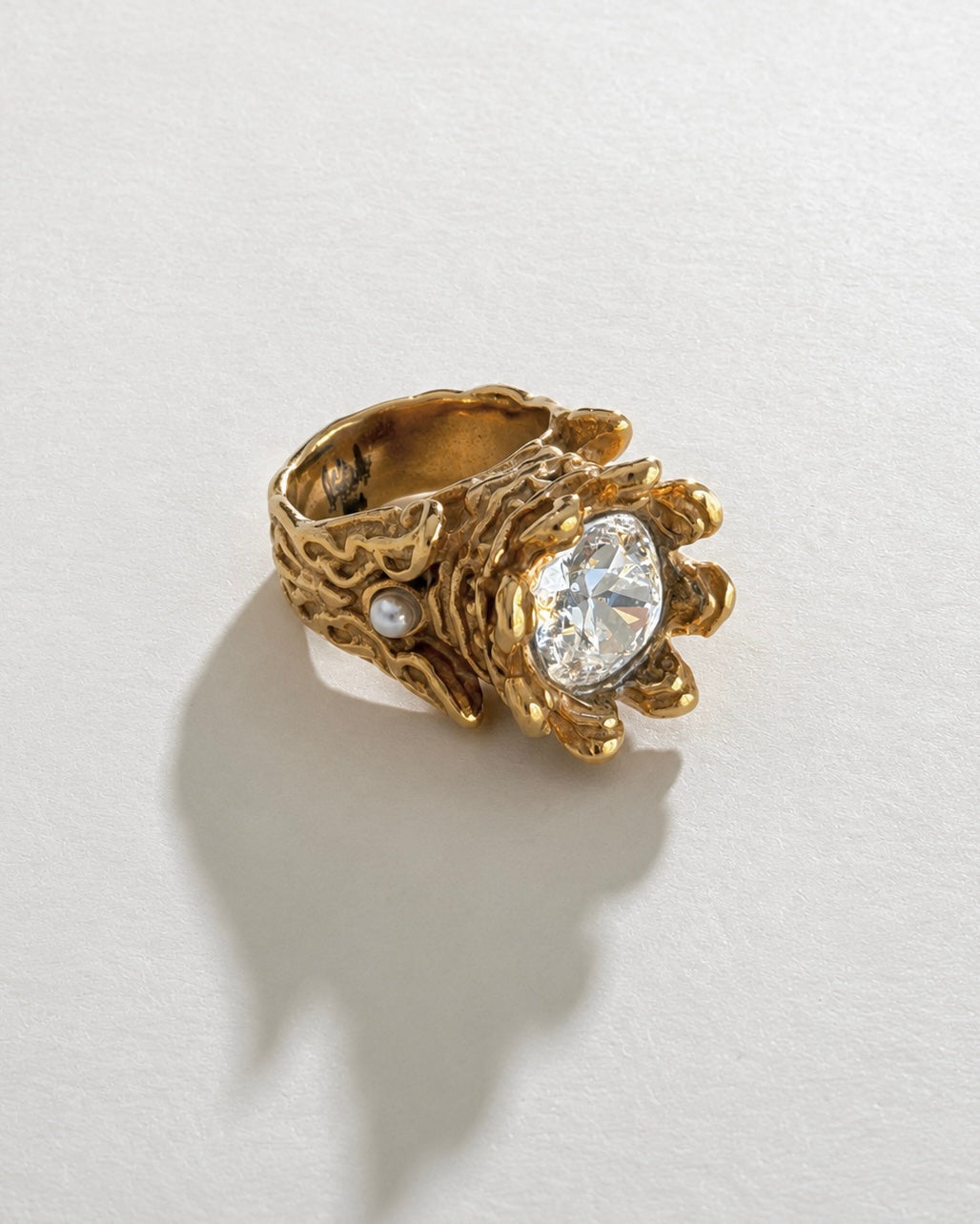 Crystal Royal Ring - Gold Steel