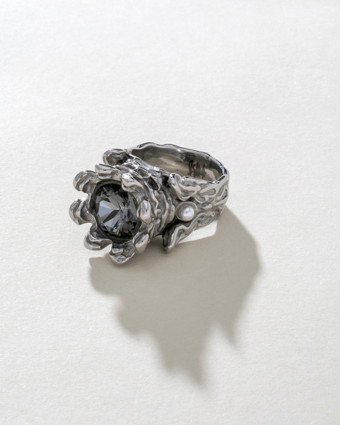 Crystal Royal Ring Stainless Steel Silver Finish